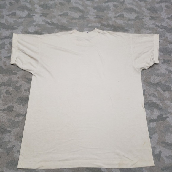 Vintage Fruit Of The Loom Shirt Mens XL Beige Native Short Sleeve Single Stitch - Picture 8 of 11
